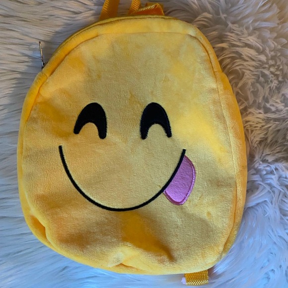 Smile Eyes Plush Emoji Backpack - Picture 1 of 2